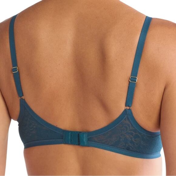 Natori 136059 Sheer Jacquard Full Fit Contour Underwire Deep Teal Bra – 32DD - Picture 2 of 9